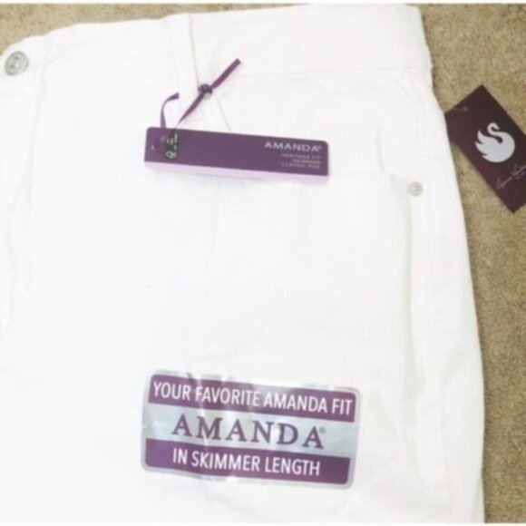 Gloria Vanderbilt Womens White High Rise Skimmer Capris Jeans Plus Sz 24 W New - Picture 6 of 8